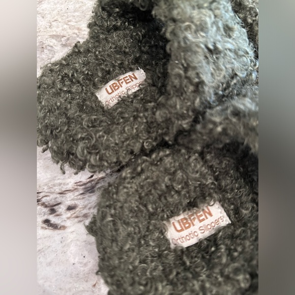 UBFEN Slippers Memory Foam Orthotic Fuzzy Slip On Open Toe Sz 6 - Picture 9 of 10